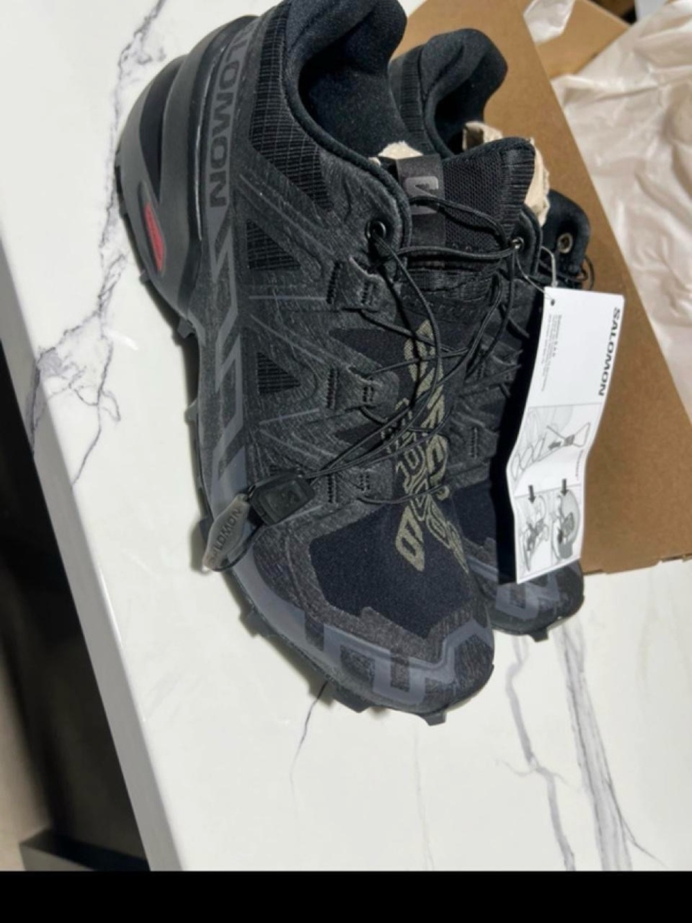 Salomon Men's Black Trail Running Sneakers with Quicklace